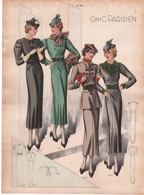 chic parisien fashion illustration 1934